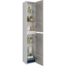 Пенал LEMARK COMBI 35 см подвесной/напольный, 2-х дверный, открывание лево/право, цвет Бетон/Белый глянец LM03C35P-Beton